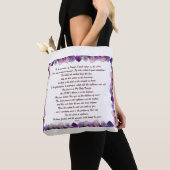 Tote Bag Scripture, Psalm 11, Purple Roses (De près)