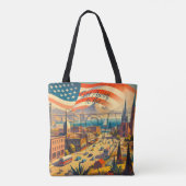 Tote Bag Se rendre aux États-Unis (Dos)