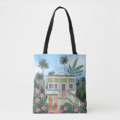Tote Bag Sea Foam Green Beach House (Devant)
