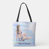 Tote Bag *~* Sea Shore Beach Woman Sun bathe AR29 (Dos)