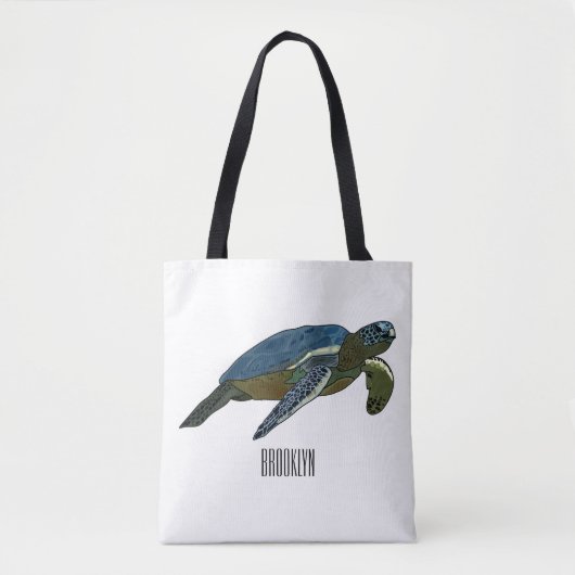 Tote Bag Sea turtle cartoon (Devant)