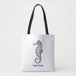 Tote Bag Seahorse Black