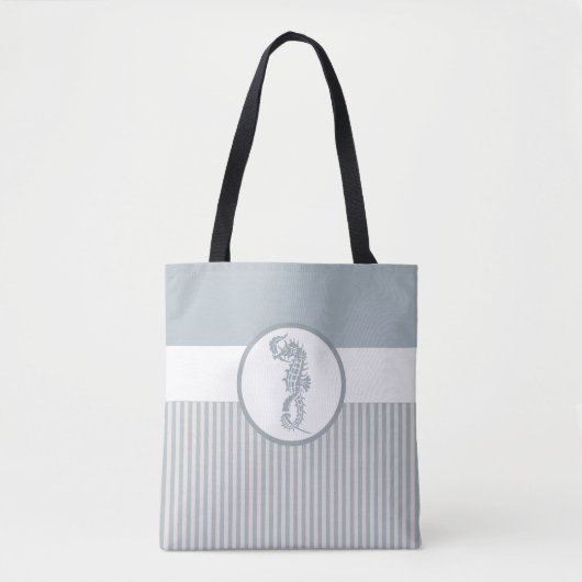 Tote Bag Seahorse Bleu Classique Nautique Élégant (Devant)