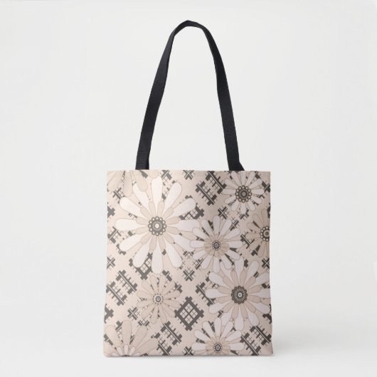 Tote Bag Seamless abstract moderne checkered plaid floral b (Devant)