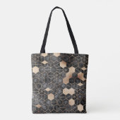 Tote Bag Seamless grungy hexagon pattern isometric geometry (Dos)