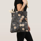 Tote Bag Seamless grungy hexagon pattern isometric geometry (De près)