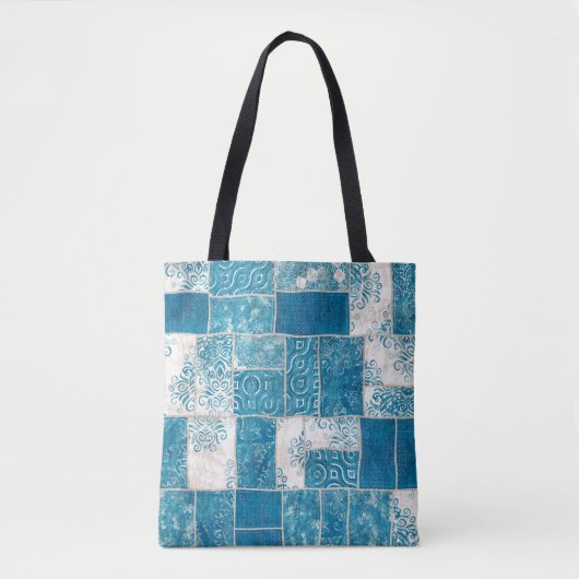 Tote Bag Seamless patchwork collage mix quilt pattern print (Devant)