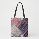 Tote Bag Seamless patchwork pattern on navy patchwork, abst (Devant)