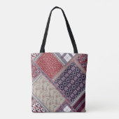 Tote Bag Seamless patchwork pattern on navy patchwork, abst (Dos)