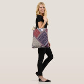 Tote Bag Seamless patchwork pattern on navy patchwork, abst (Sur le modèle)
