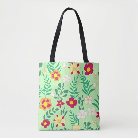 Tote Bag Seamless pattern flower and leaveshome decor, back (Devant)