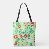 Tote Bag Seamless pattern flower and leaveshome decor, back (Dos)