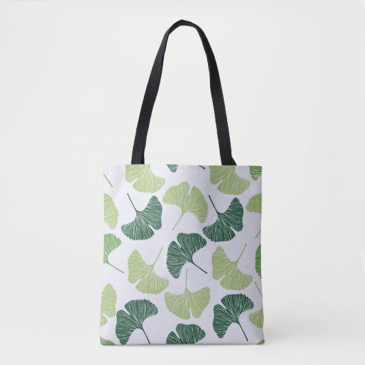 Tote Bag Seamless pattern Green ginkgo biloba  (Devant)