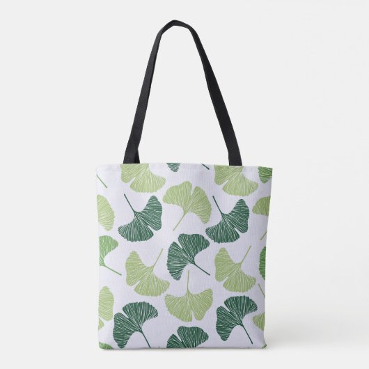 Tote Bag Seamless pattern Green ginkgo biloba (Dos)