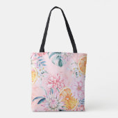 Tote Bag Seamless pattern of chrysanthemum, orange and Bloo (Dos)