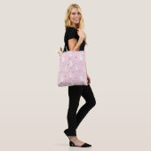 Tote Bag Seamless pattern with cute duck with heart on pink (Sur le modèle)