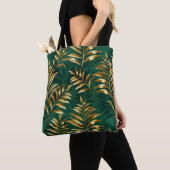 Tote Bag Seamless pattern with golden ferns (De près)
