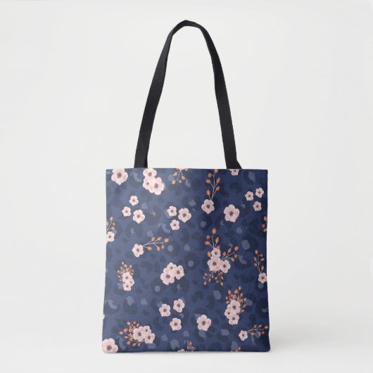 Tote Bag Seamless pattern with leopard skin and pink small  (Devant)