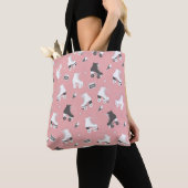 Tote Bag Seamless pattern with roller skates and cassette t (De près)