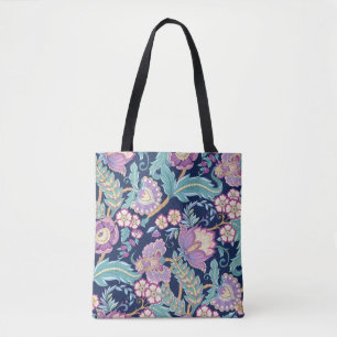 Tote Bag Seamless pattern with stylized ornamental flowers 