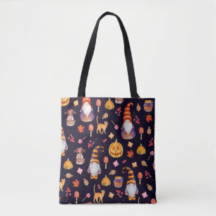 Tote Bag Seamless pattern with vintage Halloween elements.