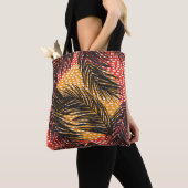 Tote Bag Seamless with black palm leaves and strokes  (De près)