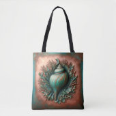 Tote Bag Seashell Copper et Patina Beach House (Devant)