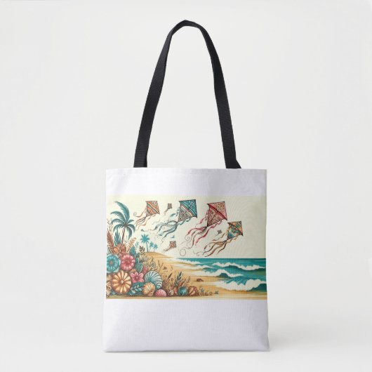 Tote Bag Seaside Breeze & Flying Kites (Devant)