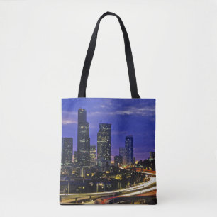 Tote Bag Seattle, Washington Skyline la nuit