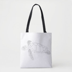 Tote Bag Seaturte Adulte Coloration Full Fourre-tout