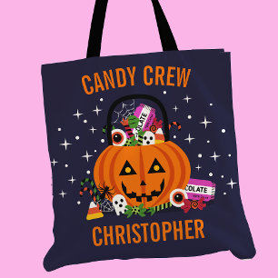 Tote Bag Seau de citrouille personnalisé Candy Crew Hallowe