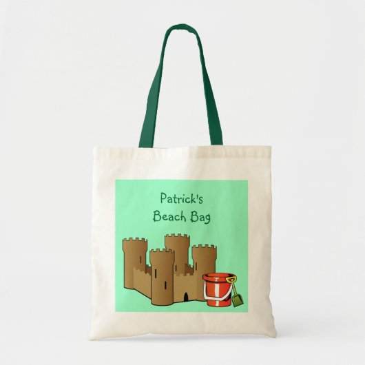 Tote Bag Seau lunatique et pelle de plage de château de (Devant)
