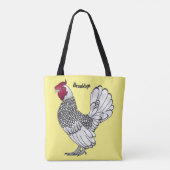Tote Bag Sebright chicken cartoon illustration (Dos)