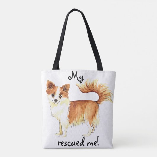 Tote Bag Secourir le long manteau Chihuahua (Dos)