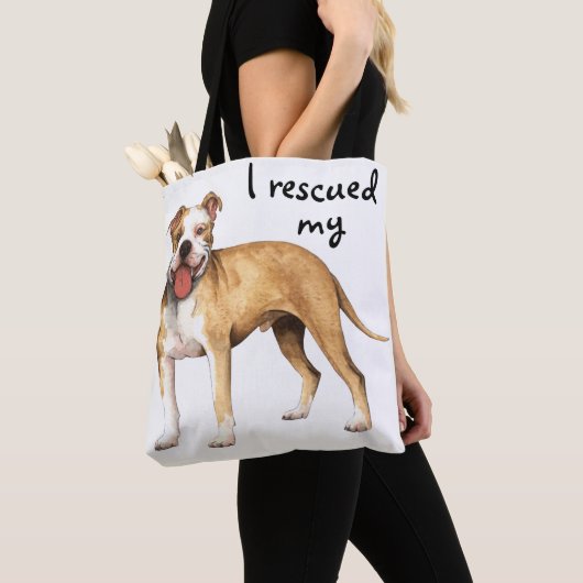 Tote Bag Secourir Pit Bull Terrier (De près)