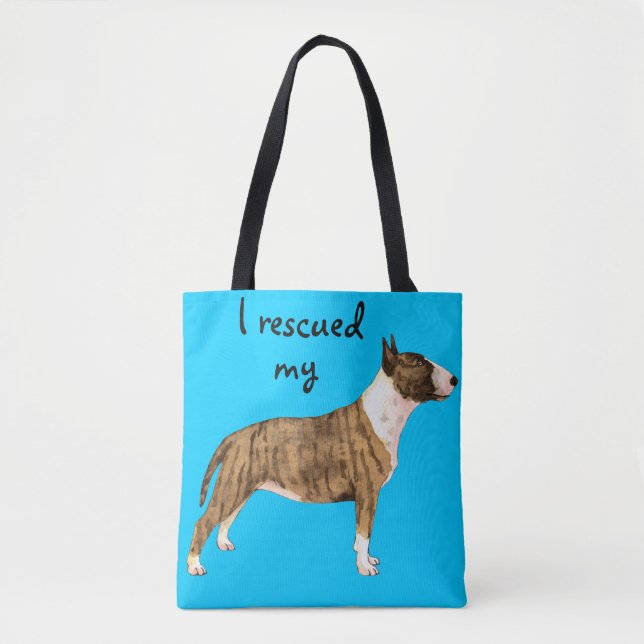 Tote Bag Secourt miniature Bull Terrier (Devant)