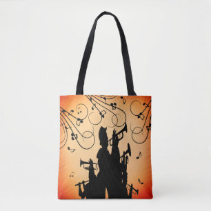 Tote Bag Section Trumpet Jazz Musique Orange Rust
