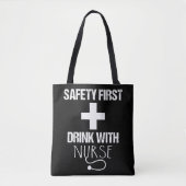 Tote Bag Sécurité Première Boisson Avec Infirmière (Devant)