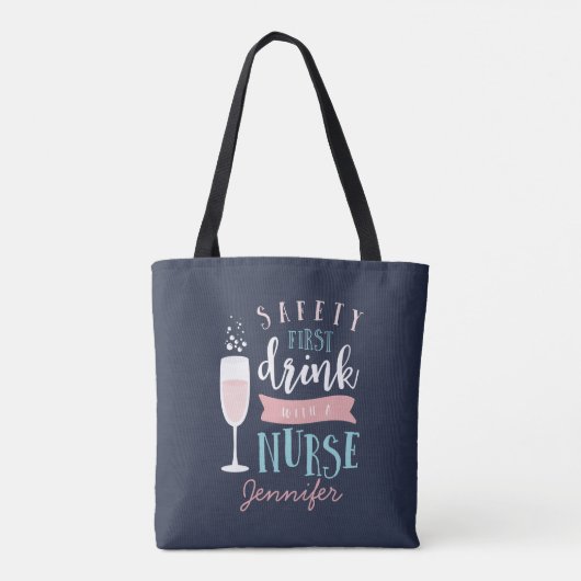 Tote Bag Sécurité première, boisson avec une infirmière (Dos)
