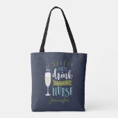 Tote Bag Sécurité première, boisson avec une infirmière (Dos)