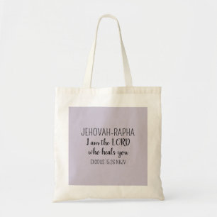 Tote Bag Seigneur Qui Guérit Violet Clair Simple Chrétien