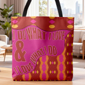 Tote Bag Self Expression Brown Pink Patterned