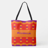 Tote Bag Self Expression Purple Orange Patterned (Dos)