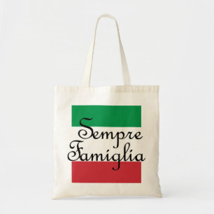 Tote Bag Sempre Famiglia et couleurs du drapeau italien