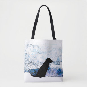Tote Bag Sens avec le coeur - Chien noir - Black Lab