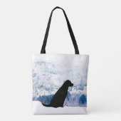 Tote Bag Sens avec le coeur - Chien noir - Black Lab (Dos)