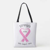 Tote Bag Sensibilisation au cancer du sein Ruban rose (Dos)