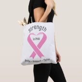 Tote Bag Sensibilisation au cancer du sein Ruban rose (De près)