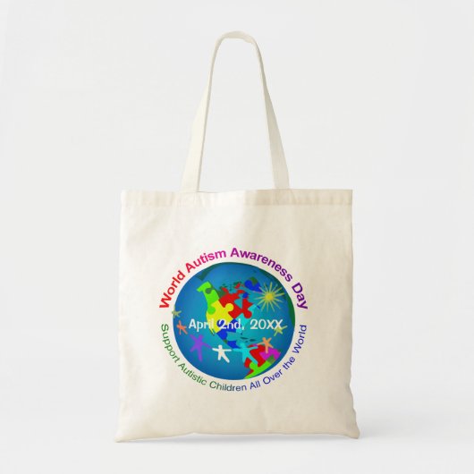Tote Bag Sensibilisation sur l'autisme mondiale (Devant)