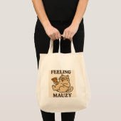 Tote Bag Sentiment Mauzy - Retro Cat Pizza Vibes Esthétique (Devant (produit))